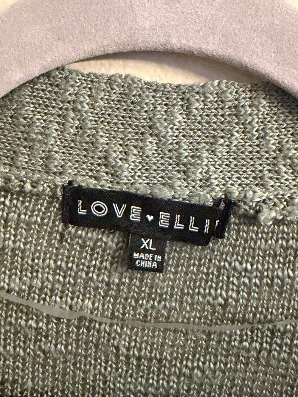 Love Ellie Sage Open-Front Knit Cardigan with Pockets